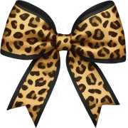 leopard print bow sticker