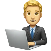 white man with laptop sticker