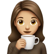 Girl with brown hair, drinking coffee sticker
