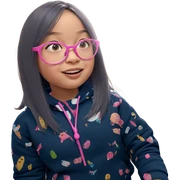 girl with pink glasses indoors sticker