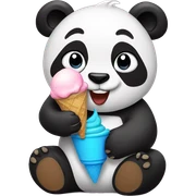 Panda eating ice cream sticker