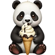 Panda eating ice cream sticker