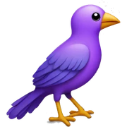 Purple bird with musical notes  sticker