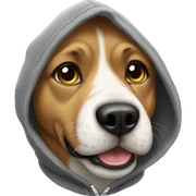 Dog wearing a hoodie sticker