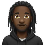 Black guy with black hoodie and dreads sticker