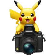 Pikachu holding Canon M50 camera sticker