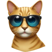 Cat with sunglasses sticker