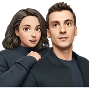 girl and boy portrait interaction sticker