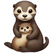 otter holding otter sticker