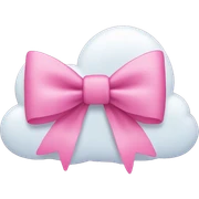 pink bow + cloud sticker