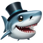 shark with tophat sticker