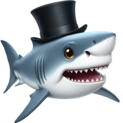 Shark with a top hat sticker