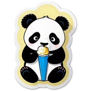 Panda eating ice cream sticker