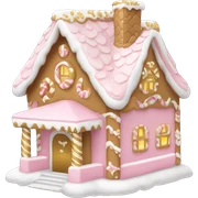 light pink and gold and white gingerbread house sticker
