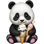 Panda eating ice cream sticker