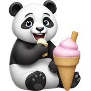 Panda eating ice cream sticker