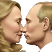 Putin kissing putin sticker