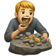Eating rocks sticker