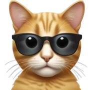Cat with sunglasses sticker