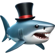 Shark with a top hat sticker