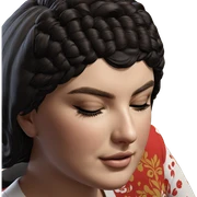 elegant girl with closed eyes sticker