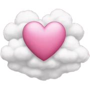 pink heart + cloud sticker
