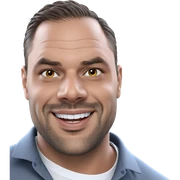 smiling man in white shirt sticker