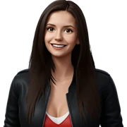 smiling girl in leather jacket sticker