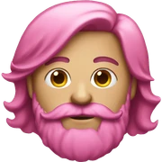 A pink beard  sticker