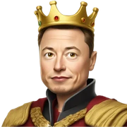 Elon musk as king sticker