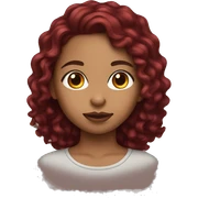 lightskin girl with dark red wavy hair sticker