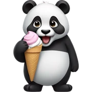 Panda eating ice cream sticker