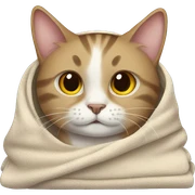Cat with blanket sticker