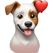 dog with heart sticker
