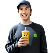 smiling boy with cup outdoors sticker