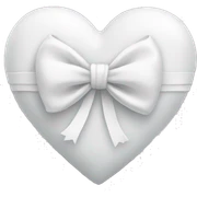 white heart with a bow sticker