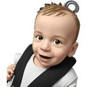 smiling boy with weapon sticker