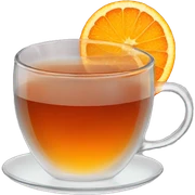 Hot tea with orange slice in it  sticker