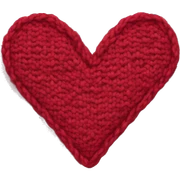 Knitted heart sticker