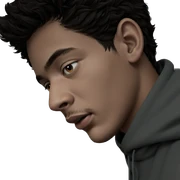 profile portrait of a boy sticker