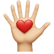 Hands making the shape of a heart sticker