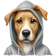 Dog wearing a hoodie ￼ sticker