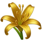 gold lily flower sticker