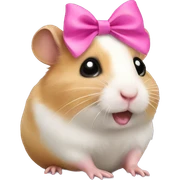 Hamster with pink bow sticker