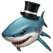 Shark with a top hat sticker