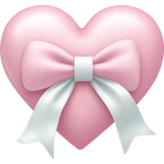 Pastel pink heart with white bow sticker