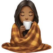 girl inside a blanket sipping coffee eyes closed sticker
