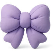 soft plush lavender bow with gentle shadows cushion style sticker