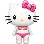 hello kitty wearing bikini sticker
