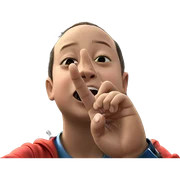 boy with car under clouds sticker